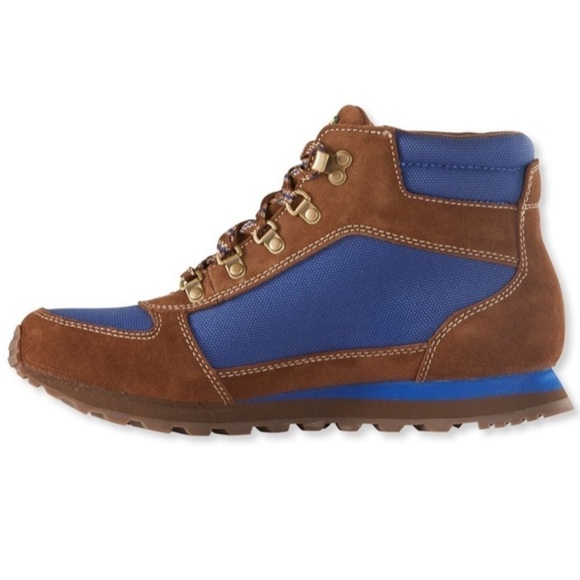 L.L.BEAN Men's Waterproof Katahdin suede Hiking Boots brown and blue Multicolor - Picture 2 of 15